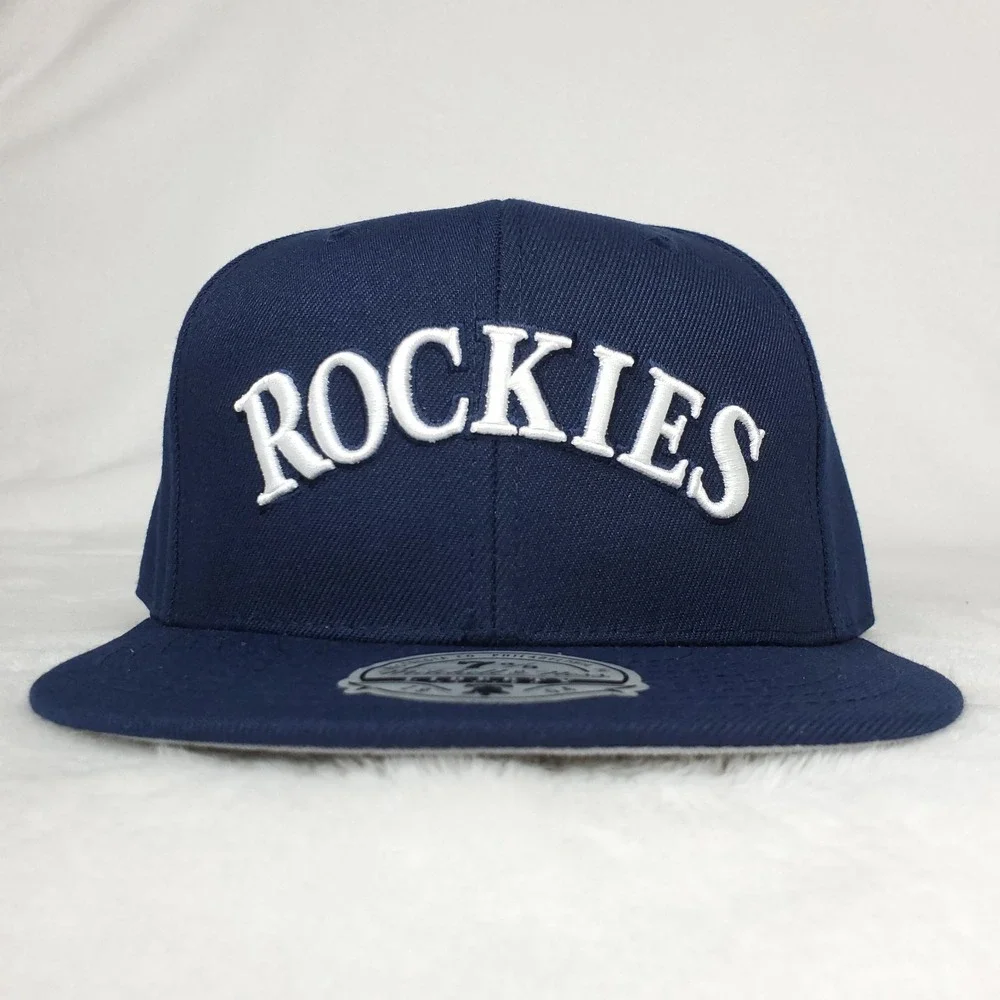 Colorado Rockies Mitchell & Ness MLB‎ Fitted 7 3/8 Liberty Fit Hat Cap Navy NWT